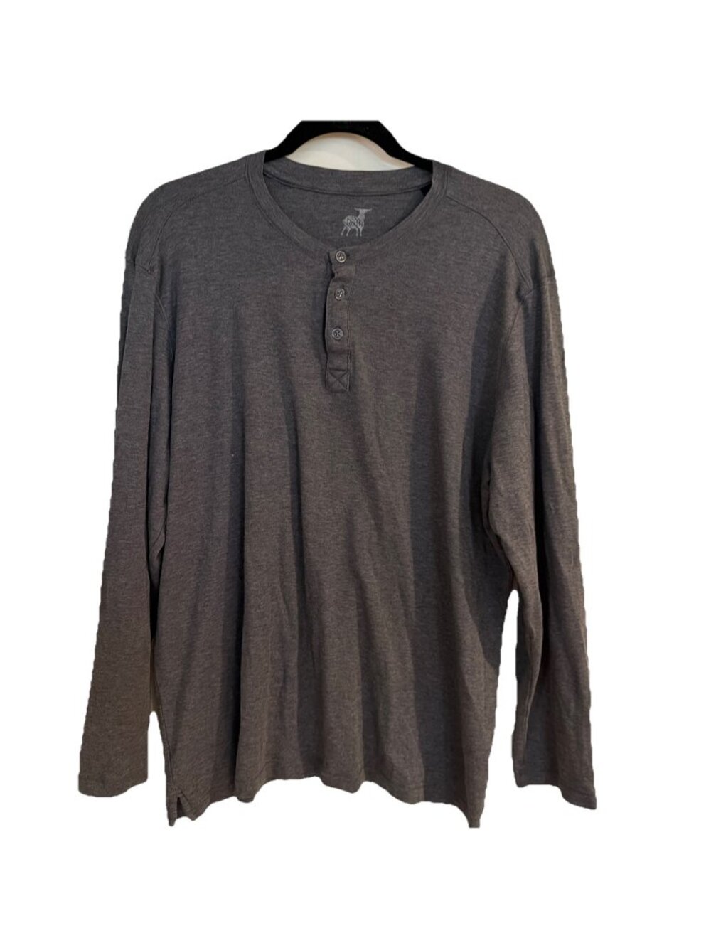 Raffi Mens XL Charcoal Grey Knit Henley Sweater Long Sleeve 3-Button Pullover